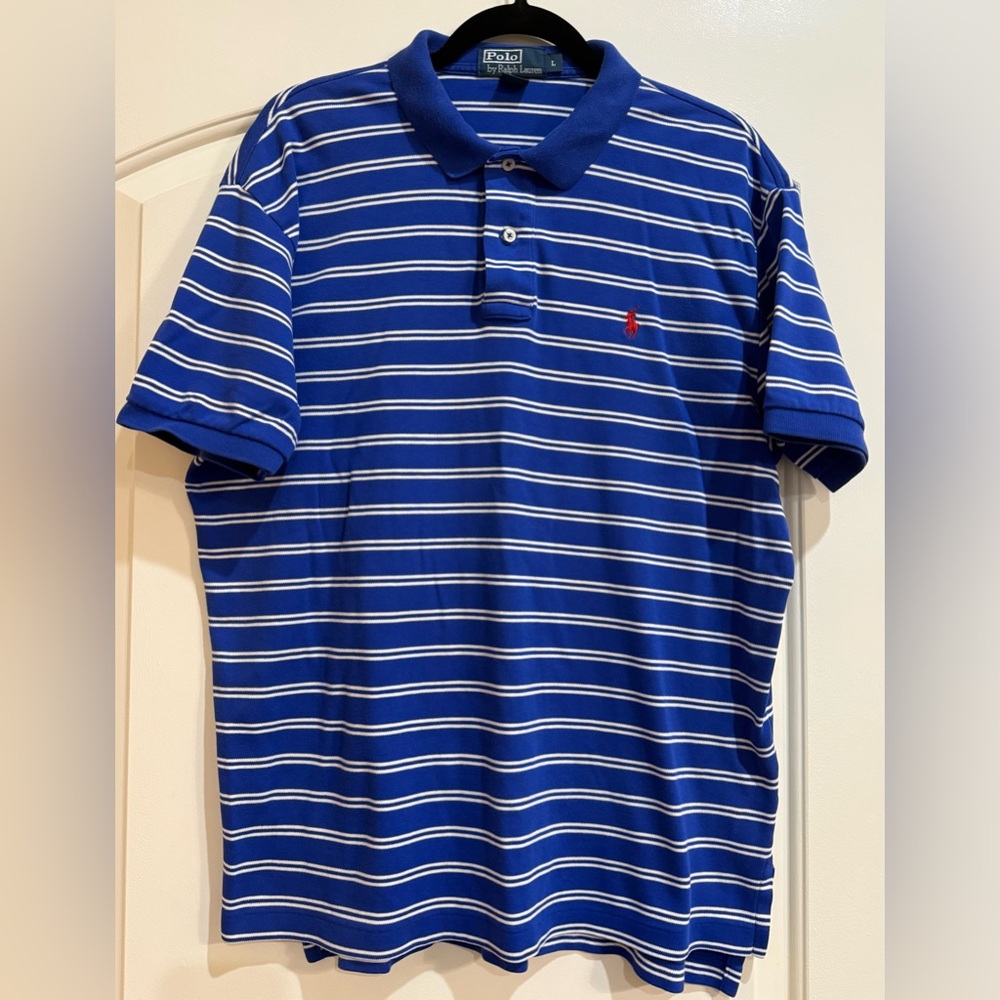 Polo by Ralph Lauren Men's Blue Striped Shirt